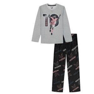 Messi Kids Pajama Set - Gray and Black